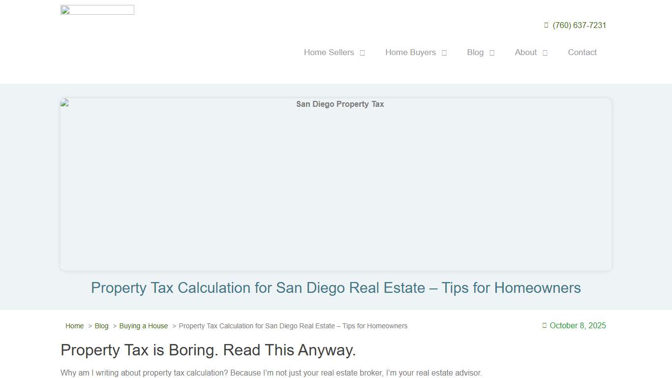 Property Tax Calculation for San Diego Real Estate