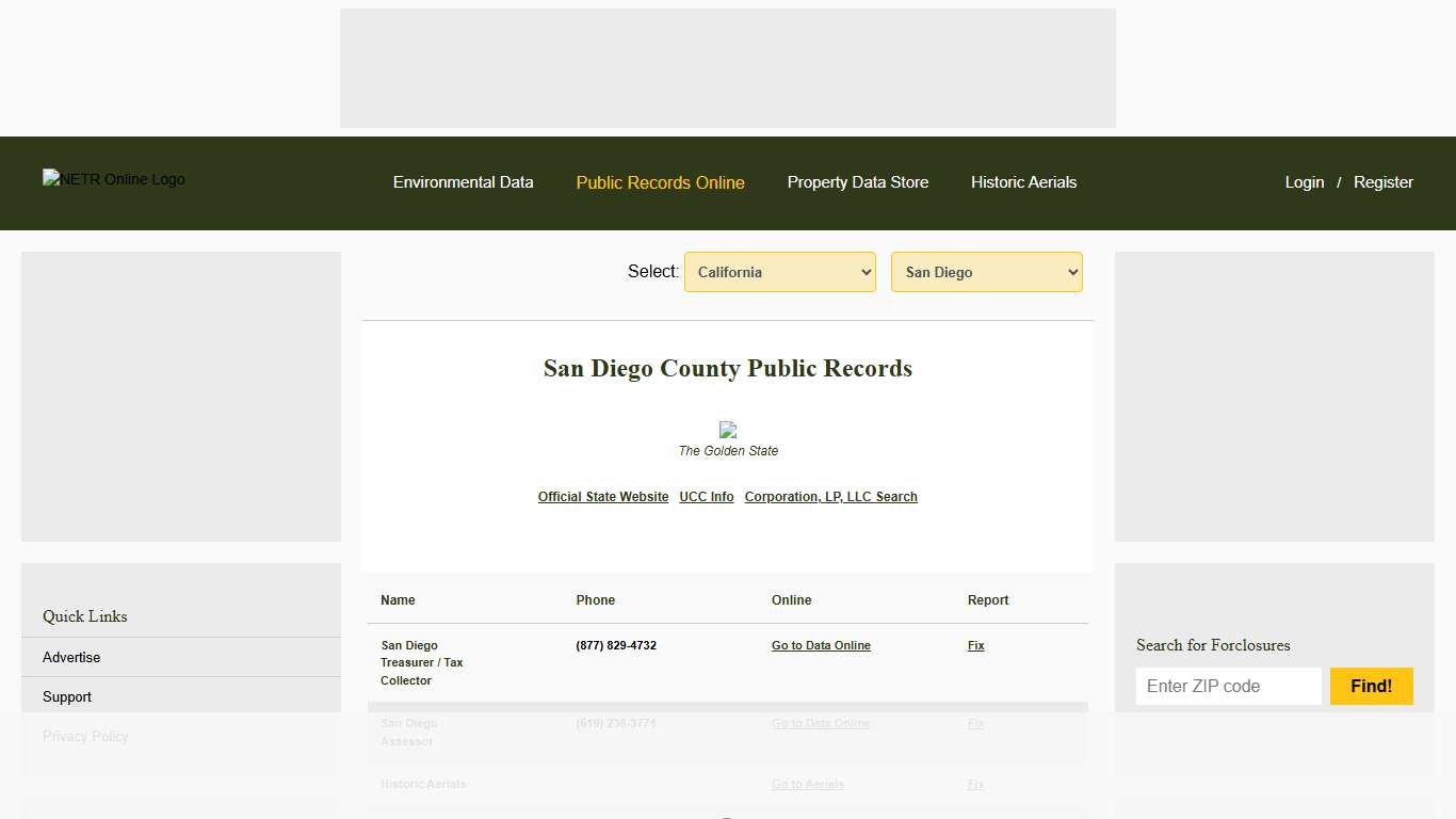 NETR Online • San Diego • San Diego Public Records, Search San Diego Records, San Diego Property Tax, California Property Search, California Assessor
